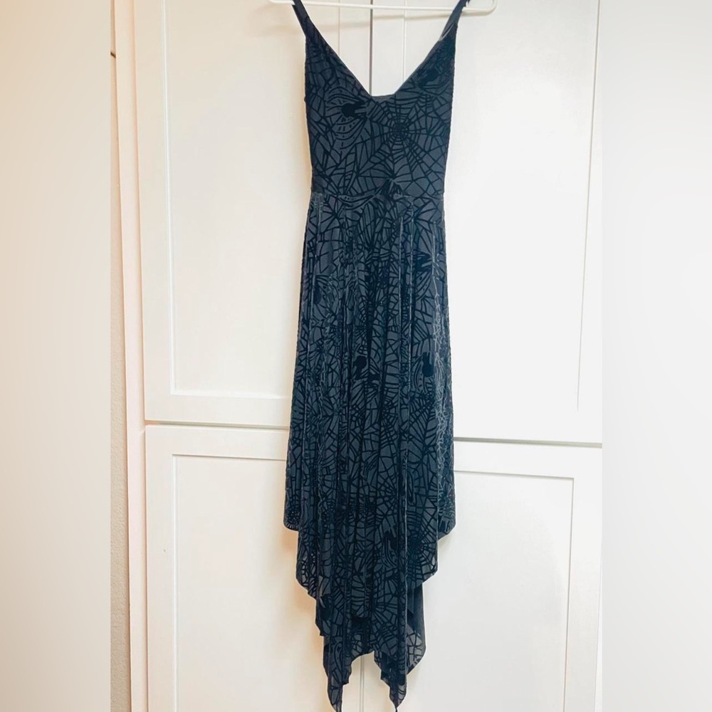 Blackmilk Burned Velvet Spiderweb Handkerchief Dress